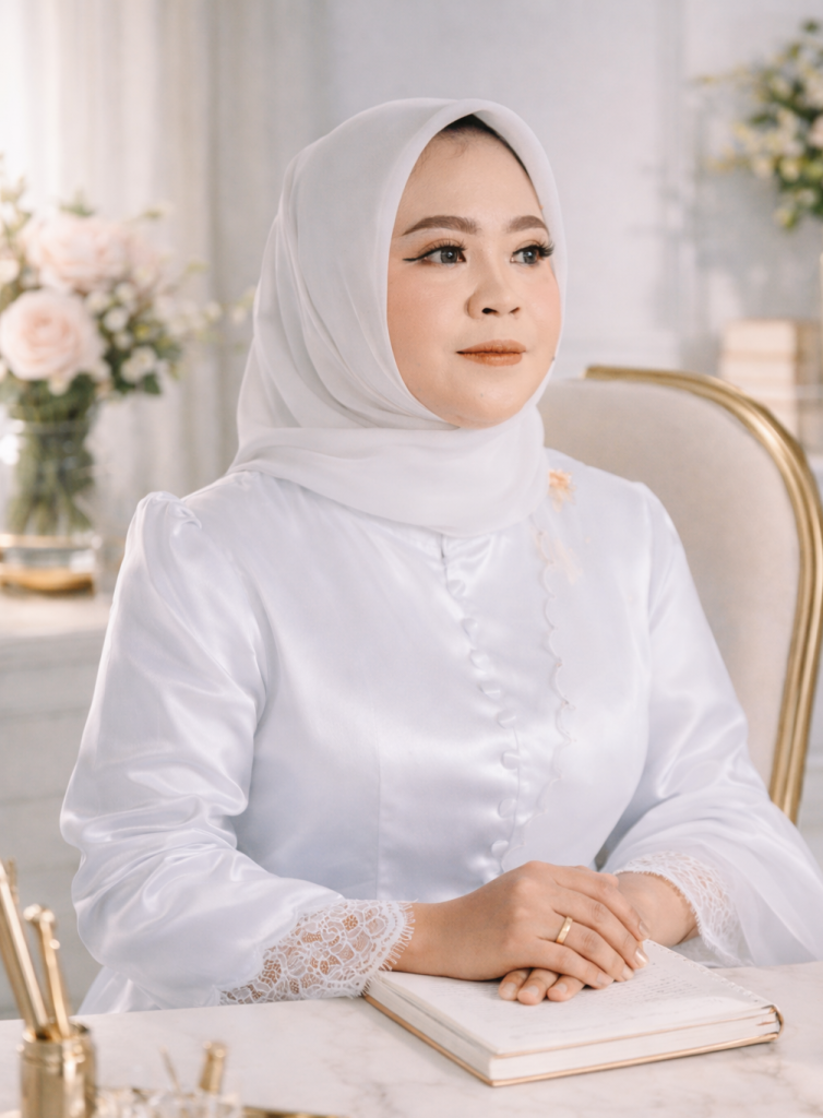 elegant woman in traditional baju kurung